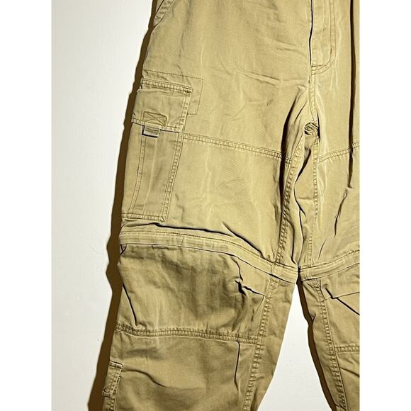 Abercrombie & Fitch VTG 90s Y2K Khaki Baggy Paratrooper Skate Pant M Convertible - Picture 3 of 10